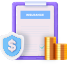 서류와 동전 아이콘